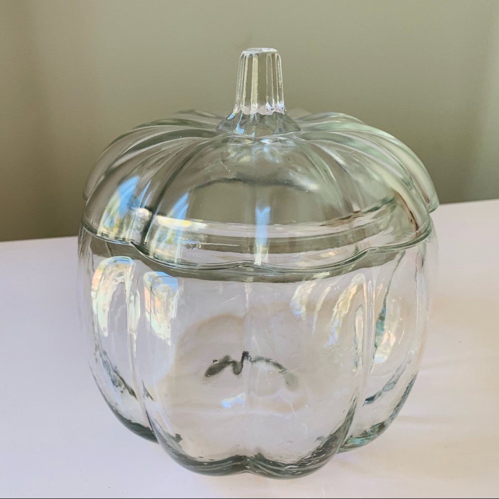 Glass Pumpkin Cookie Jar
